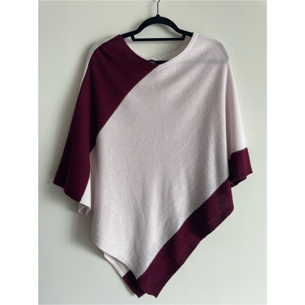 Beryll 100% cashmere poncho pink purple shawl wrap luxury modest preppy minimal